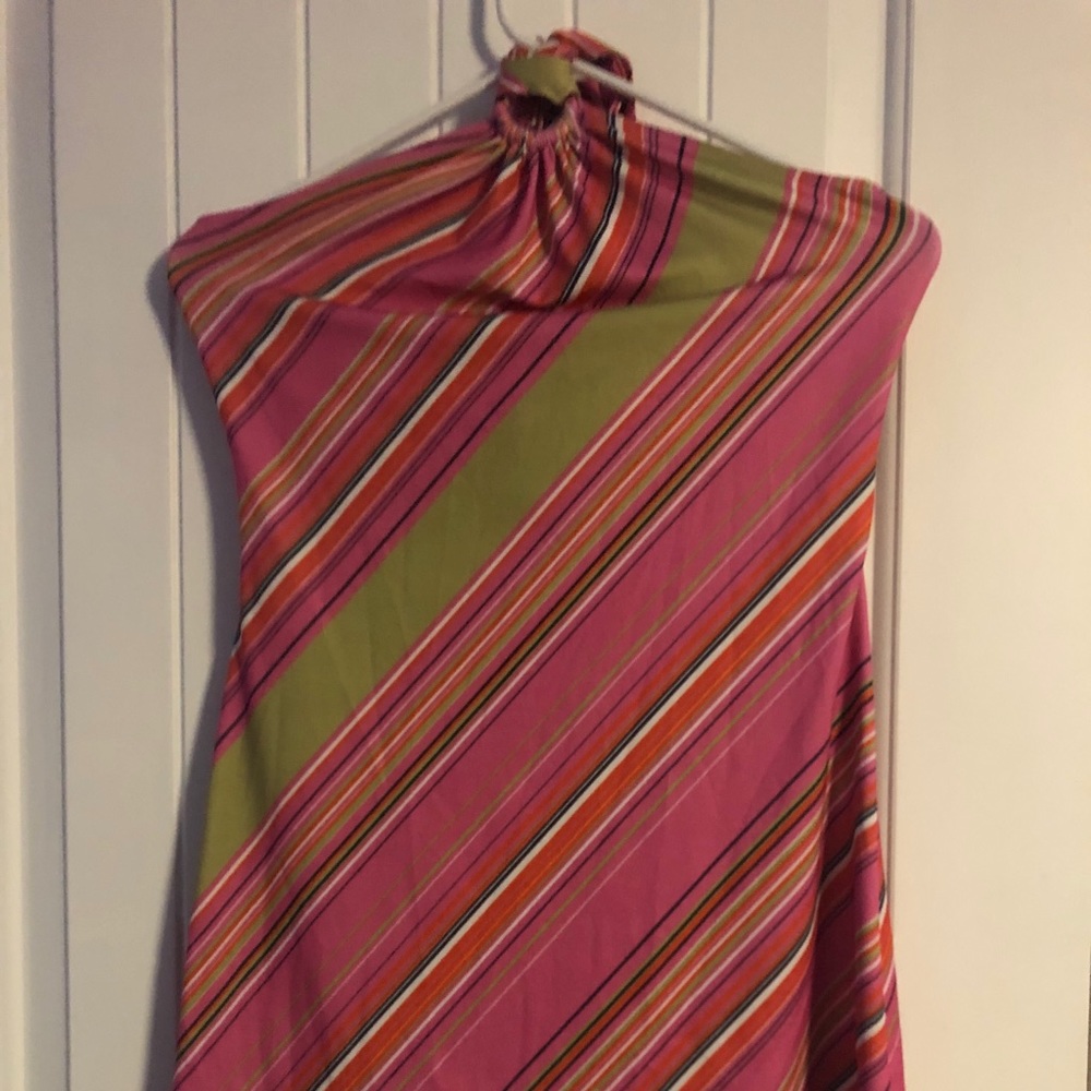 Wet Seal striped halter cut tie dress.